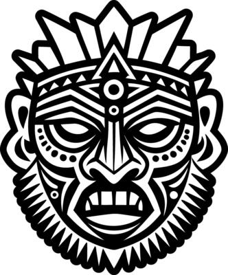 A solid style icon depicting spirit mask