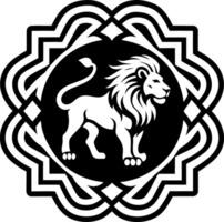 Lion path symbol icon in glyph style vector