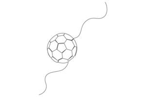 Minimalist single line football sketch outline art vector