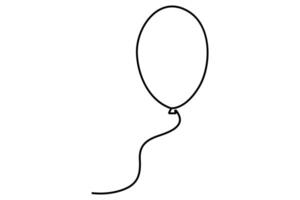 Elegant balloon outline in continuous line drawing vector