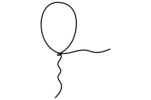 Balloon outline drawing in a single continuous line style vector