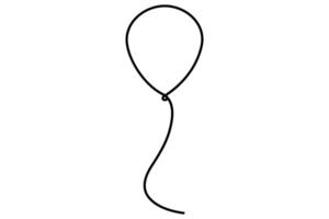 Simple one line drawing of a balloon clean art vector