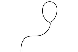 Continuous one line drawing of a balloon outline vector