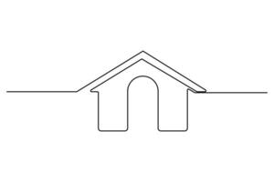 Modern house concept art continuous line drawing design vector