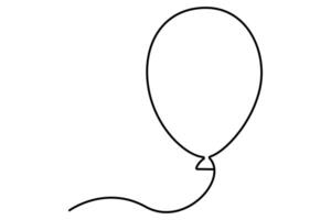 Elegant continuous line art balloon minimalist design vector