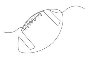 Minimalist continuous line art football outline design vector