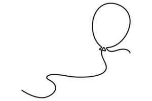 Simple balloon sketch continuous one line art illustration vector