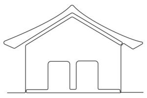 Minimal house design with continuous line drawing style vector