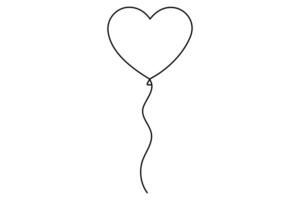 Heart shaped balloon sketch continuous line design vector