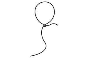 Balloon drawing minimalist outline in continuous line style vector