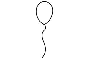 Minimal one line balloon sketch isolated illustration vector