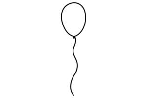 Minimalist balloon outline design in continuous line style vector
