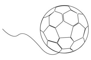 Continuous line football design elegant sketch vector