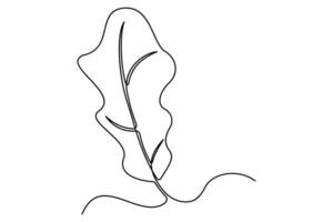 Leaf outline in continuous line vector