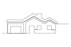 Elegant one line drawing of a house concept art design vector