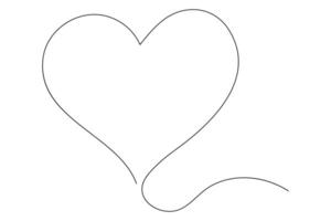Continuous one line heart drawing hand-drawn illustration vector