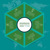 Business data visualization Circle infographic template design. Process chart. Abstract elements of graph, diagram etc. Unique timeline concept with 6 polygon infographic template design. vector