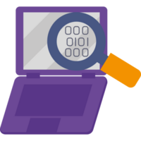 computer database and loupe isolated png