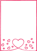 Decorative frame design on the theme of the heart png