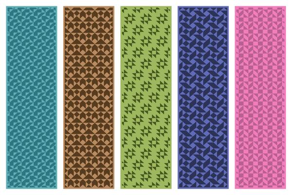 Collection of vintage colorful decorative seamless geometric patterns. Fabric repeatable backgrounds. Mosaic endless textures. Cloth vibrant prints