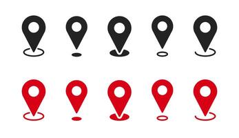 Location or map pin icon symbol set. Location pointer. Map pin illustration vector