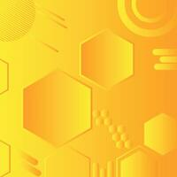 Yellow Honey Hexagon round shape geometric Abstract Background vector