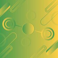 Abstract green and yellow gradient circle geometric background vector
