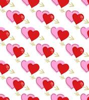 a pattern with hearts and arrows on it vector