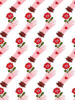 seamless pattern with flowers and hands vector