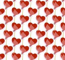 a pattern of red hearts on a white background vector