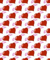 a pattern of hearts with wings on a white background vector