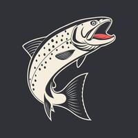 a trout fish with its mouth open and its mouth open vector