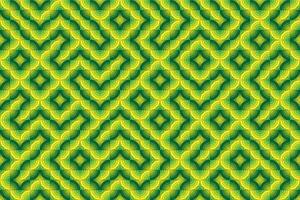 Green and Yellow Retro Wave Pattern with Symmetrical Curves and Abstract Geometric Design vector