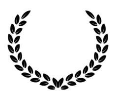 Curved narrow laurel design with branches vector