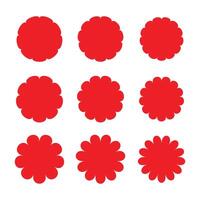 red Decorative flower shape design collection vector