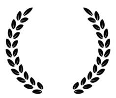 Curved narrow laurel design with leaves and branches vector