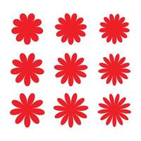 red attractive flower shape design collection vector