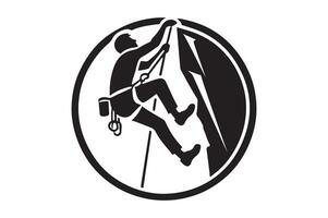 Silhouette of a Climber in Action Minimalist Graphic vector