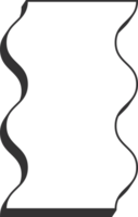 Wavy rectangle frame. Scallop edge box. Squiggle wavy border. Groovy zigzag abstract shape. Cute square aesthetic banner png