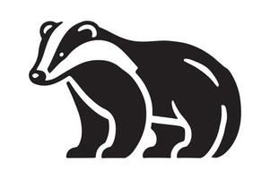 Simple Badger Silhouette in Black Perfect for Graphic Design vector