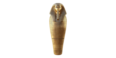 3D Golden Sarcophagus Isolated on Transparent Background png