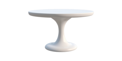 3D Circular White Table Isolated on Transparent Background png