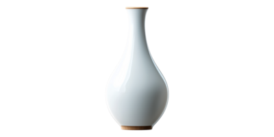 3D Tall White Vase Isolated on Transparent Background png