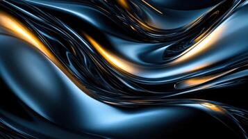 Abstract Flowing Lines of Fire and Gold photo