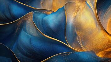 Abstract Flowing Paint Texture with Golden Veins photo