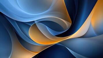 Luxurious abstract design with gold accents on a dark blue background. photo