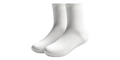 3D Pair Of White Socks Isolated on Transparent Background png