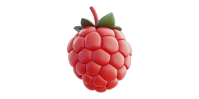 3D Illustration Of A Red Raspberry Isolated On Transparent Background png