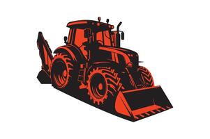 a tractor is shown in a silhouette on a white background vector