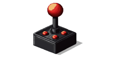 Vintage Joystick With Buttons In Pixel Art Style Isolated On Transparent Background png